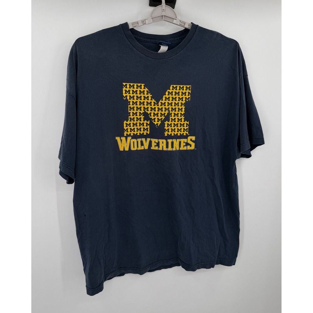 Vintage Michigan Wolverines Shirt Mens 2XL Navy Blue Team Edition Champs Sports - Picture 5 of 6